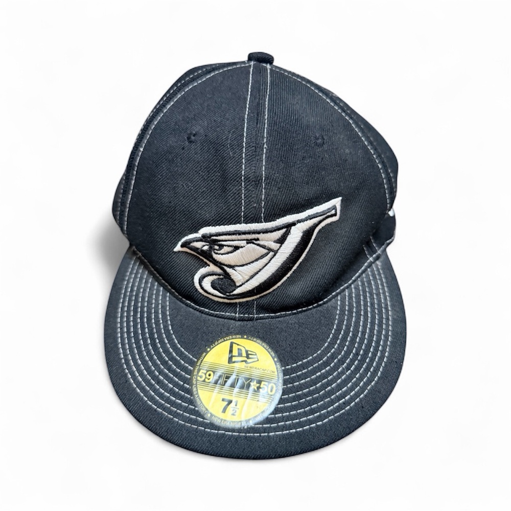 Vintage 2000’S TORONTO BLUE JAYS Black Cap Flat Brim Size 7.5 Men’s